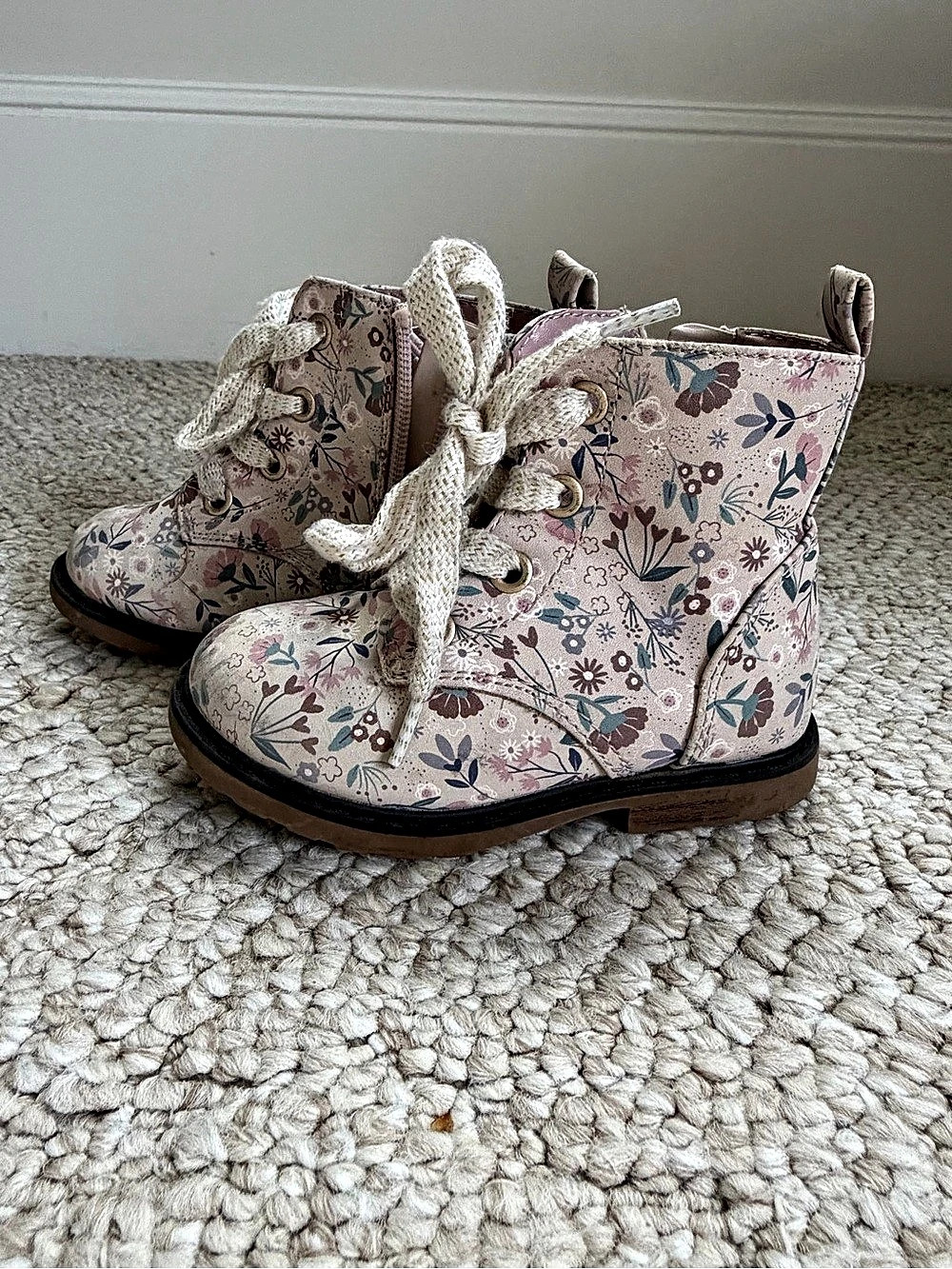 Cat & Jack Shoes pink Floral Boots US7
